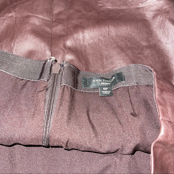 Ann Taylor Brown Vegan Leather Skirt - Picture 6 of 7
